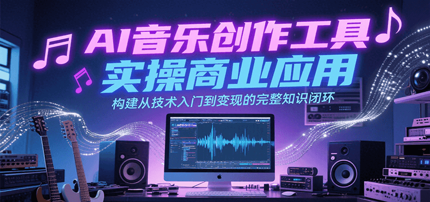 AI音乐创作工具实操商业应用，构建从技术入门到变现的完整知识闭环-聚林创库