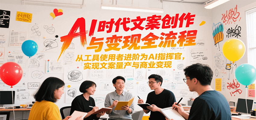 AI时代文案创作与变现全流程，从工具使用者进阶为AI指挥官，实现文案量产与商业变现-聚林创库