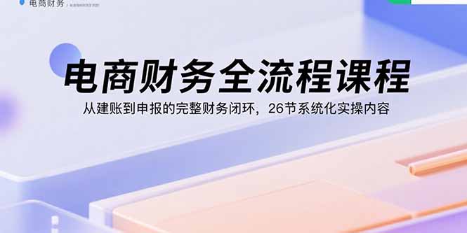 电商财务全流程课程：从建账到申报的完整财务闭环，26节系统化实操内容-聚林创库