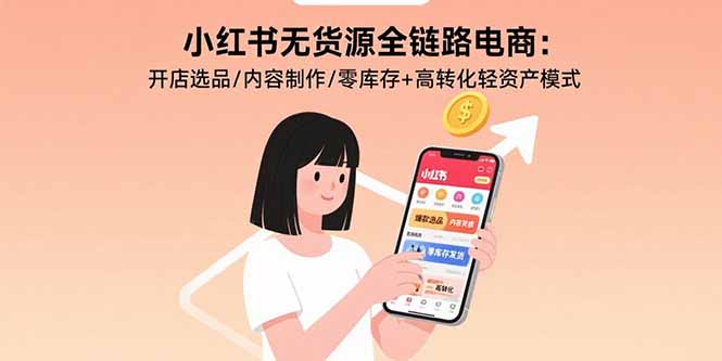 小红书无货源全链路电商：开店选品/内容制作/零库存+高转化轻资产模式-聚林创库