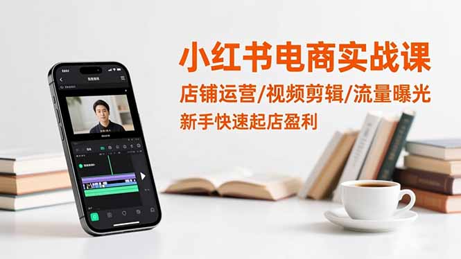 小红书电商实战课：店铺运营/视频剪辑/流量曝光，新手快速起店盈利-聚林创库