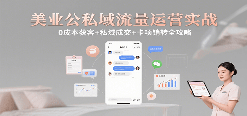 美业公私域流量运营实战：0成本获客+私域成交+卡项销转全攻略-聚林创库