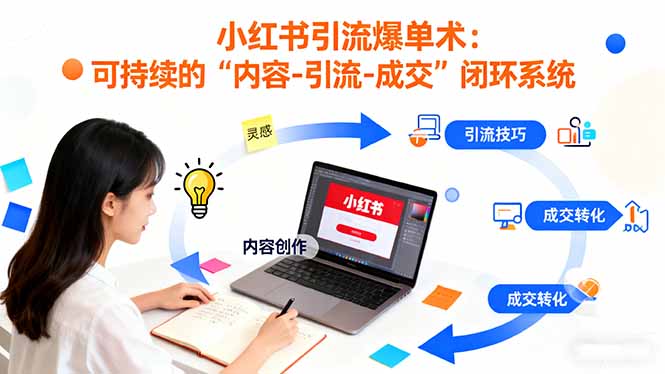 小红书引流爆单术:构建一套低成本 可持续的“内容-引流-成交”闭环系统-聚林创库