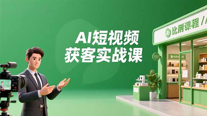 AI短视频获客实战课，数字人创作、实体行业应用、精准引流，30天获取客源月入6万+-聚林创库
