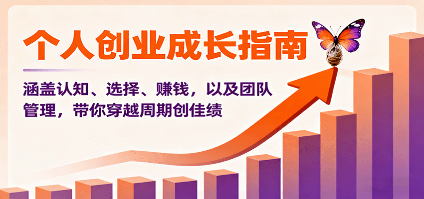 个人创业成长指南：涵盖认知、选择、赚钱，以及团队管理，带你穿越周期创佳绩-聚林创库