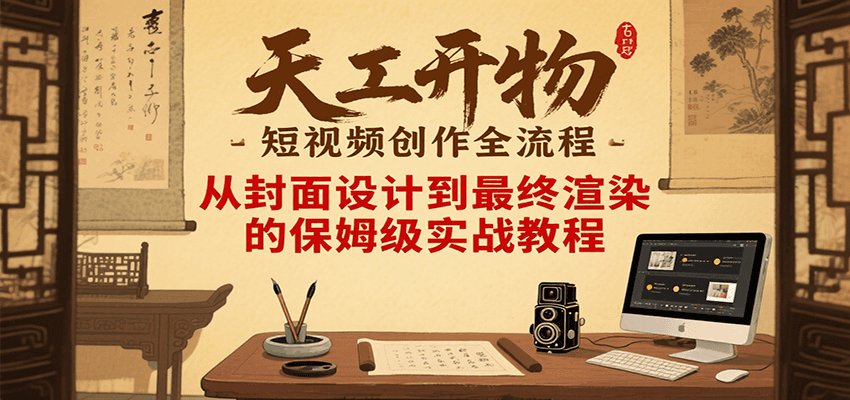 天工开物短视频创作全流程，从封面设计到最终渲染的保姆级实战教程-聚林创库