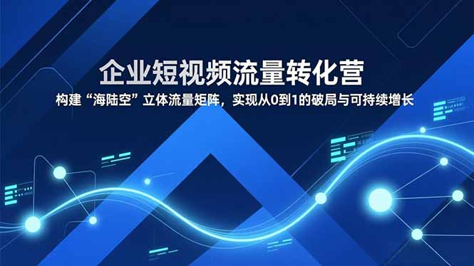 企业短视频流量转化营，构建“海陆空”立体流量矩阵，实现从0到1的破局与可持续增长-聚林创库