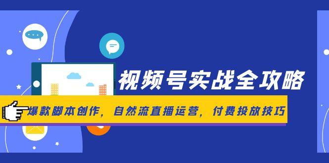 视频号实战全攻略,爆款脚本创作,自然流直播运营,付费投放技巧-聚林创库