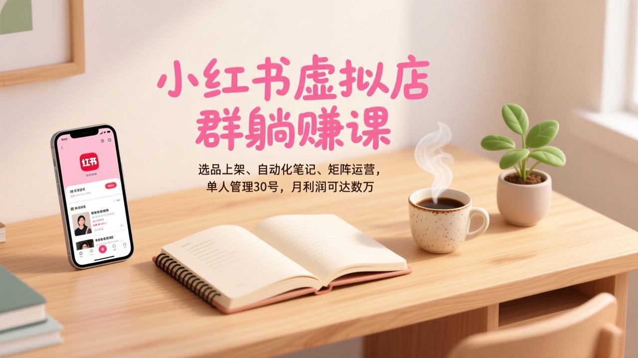 月入8万+的小红书暴利玩法！AI选品+全自动矩阵，24小时躺赚出单！-聚林创库
