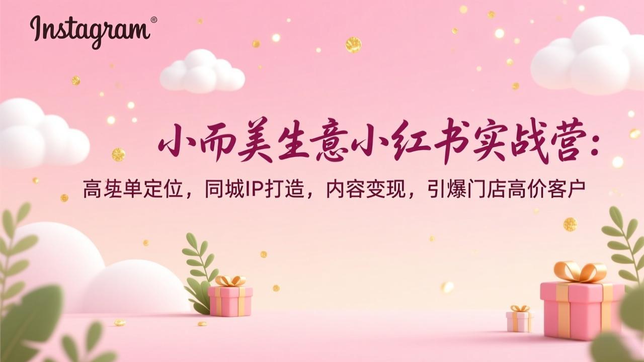 小而美生意小红书实战营:高客单定位,同城IP打造,内容变现,引爆门店高价客户-聚林创库