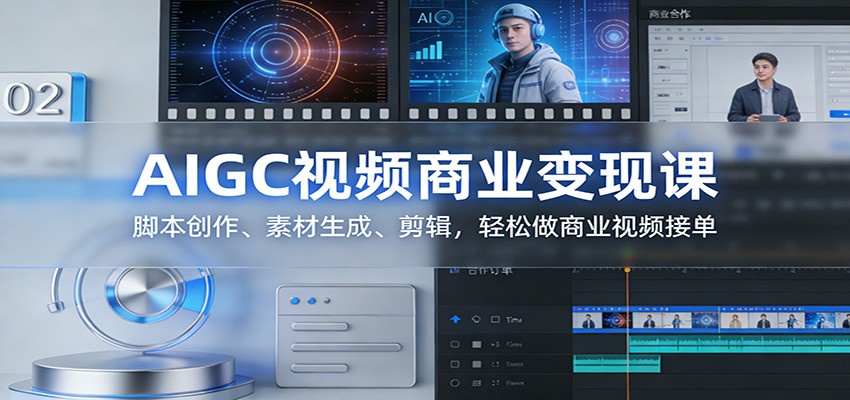 AIGC视频商业变现课：脚本创作、素材生成、剪辑，轻松做商业视频接单-聚林创库