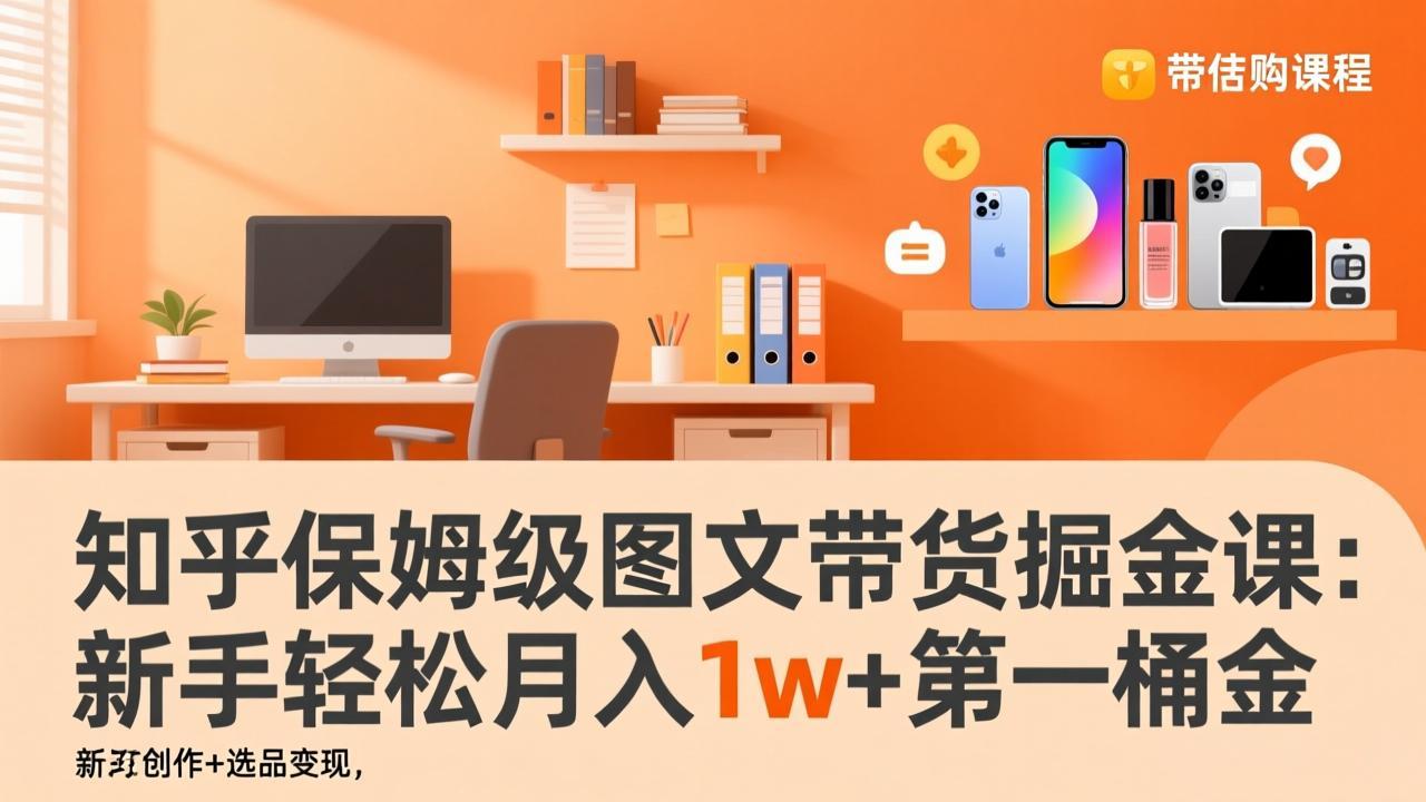 知乎保姆级图文带货掘金课：账号打造+爆文创作+选品变现，新手轻松月入1w+第一桶金-聚林创库