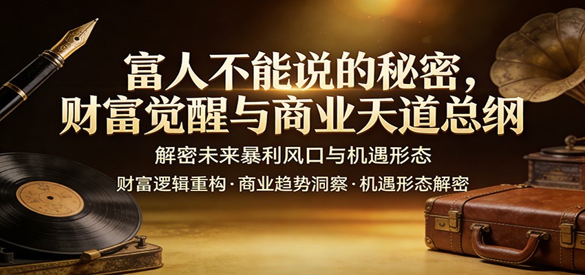 富人不能说的秘密,财富觉醒与商业天道总纲,解密未来暴利风口与机遇形态-聚林创库