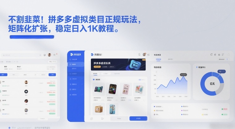 不割韭菜!拼多多虚拟类目正规玩法,矩阵化扩张,稳定日入1K教程【揭秘】-聚林创库