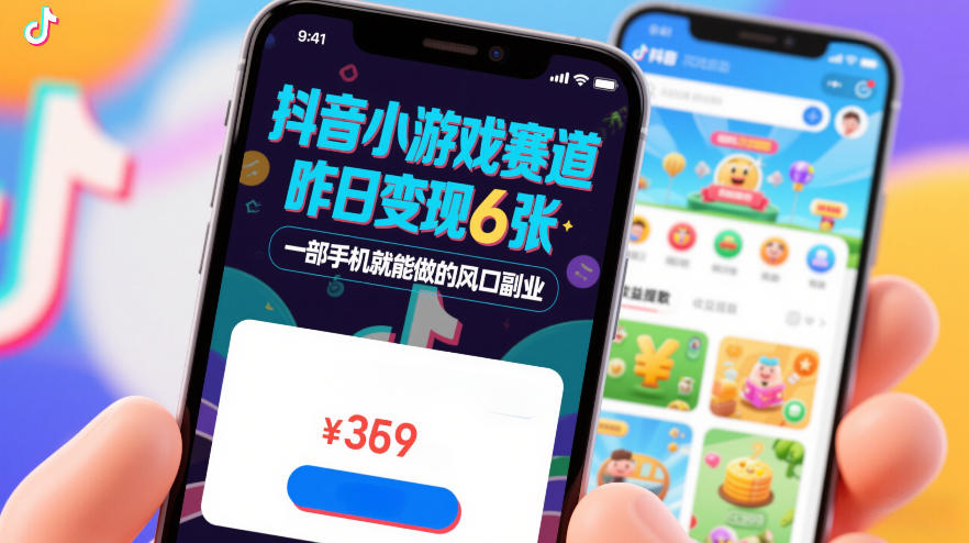 抖音小游戏赛道,昨日变现600+,零基础一部手机就能做的风口副业【揭秘】-聚林创库