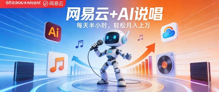 网易云+AI说唱,每天半小时,AI内容创作+流量变现,轻松月入1W-聚林创库