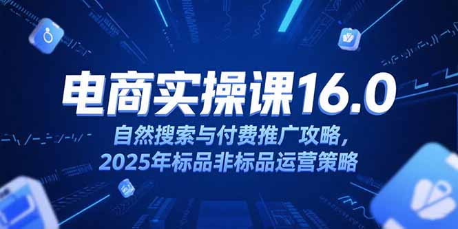 淘宝电商运营课16.0，自然搜索与付费推广攻略，2025年标品非标品运营策略-聚林创库