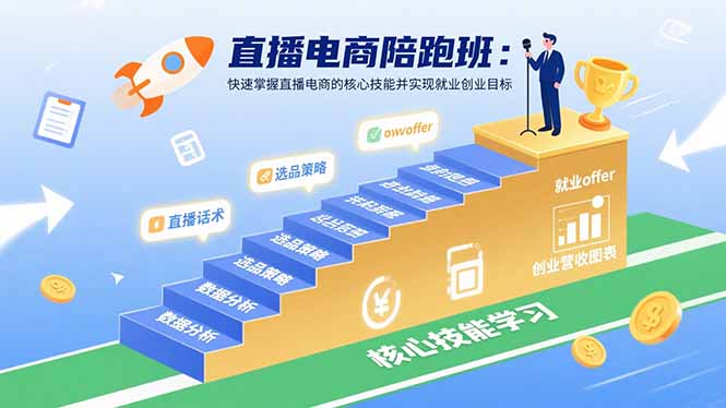 直播电商陪跑班：快速掌握直播电商的核心技能并实现就业/创业目标-聚林创库