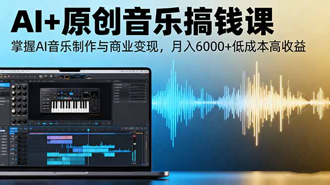 AI原创音乐副业搞钱课：掌握AI音乐制作与商业变现，月入6000+低成本高收益-聚林创库
