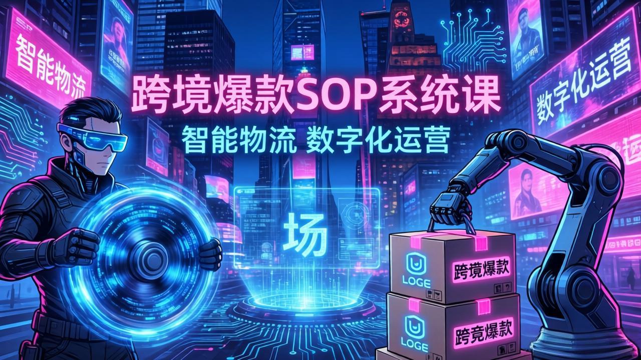 跨境爆款SOP系统课，“内容飞轮+精准投放+AI自动化”为核心，拆解“人×货×场”黄金公式-聚林创库