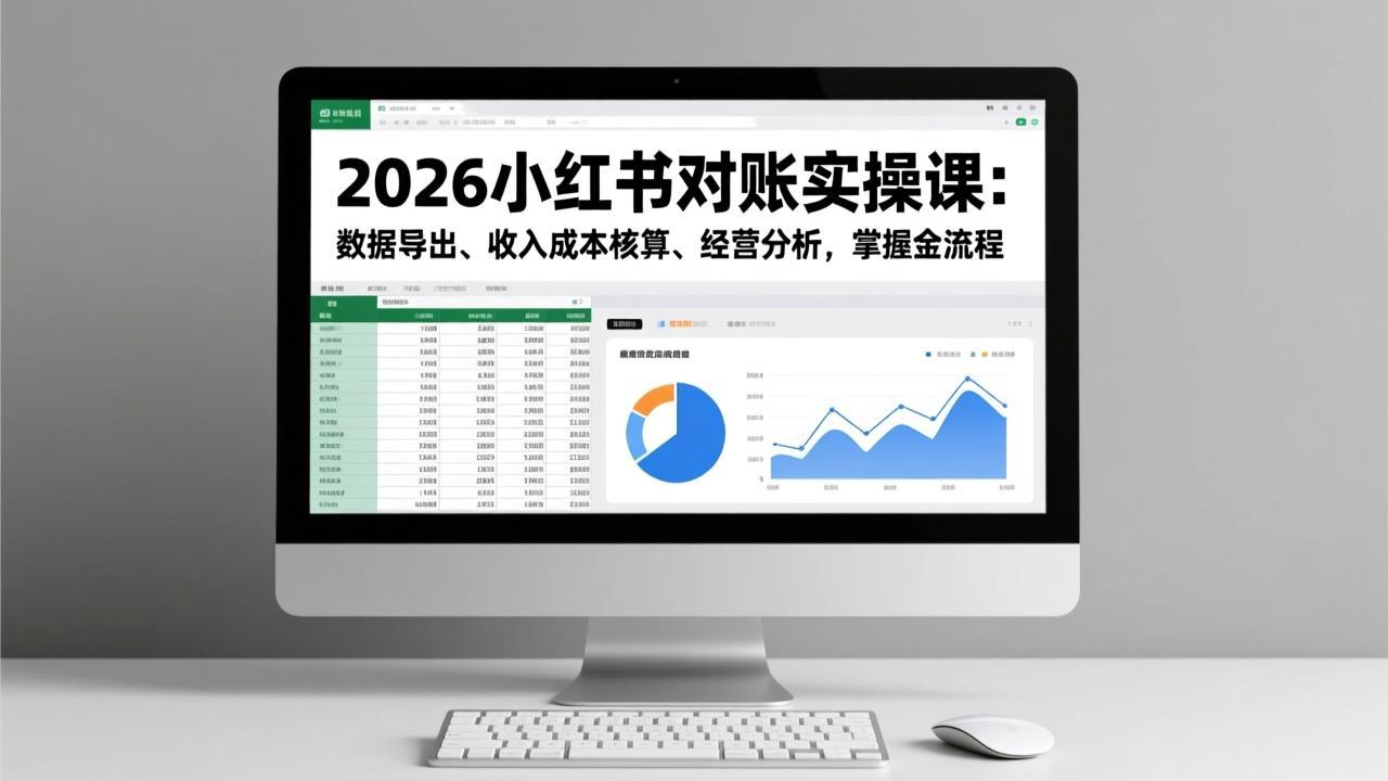 2026小红书对账实操课：数据导出、收入成本核算、经营分析，掌握全流程-聚林创库