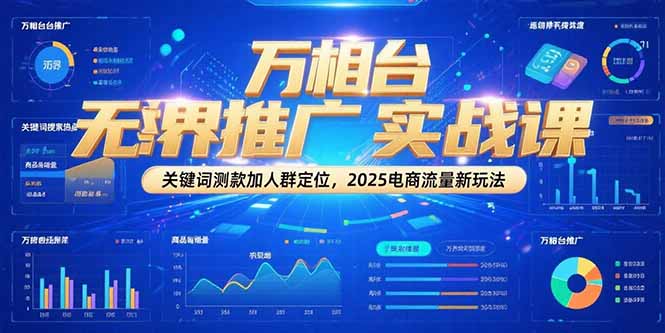 万相台无界推广实战课,关键词测款加人群定位,2025电商流量新玩法-聚林创库