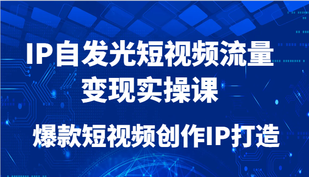 IP自发光短视频流量变现实操课，爆款短视频创作IP打造-聚林创库
