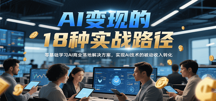 AI创作变现的18种实战路径，零基础学习实现AI技术的被动收入转化-聚林创库