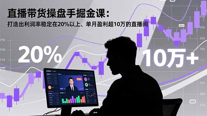 直播带货操盘手掘金课：打造出利润率稳定在20%以上、单月盈利超10万的直播间-聚林创库