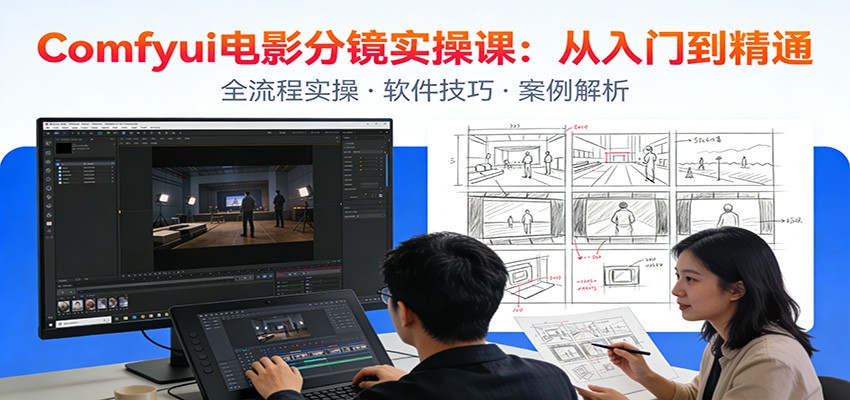 ComfyUI电影分镜实操课：分镜一致性，全流程AI视频制作，零基础也能做专业分镜-聚林创库