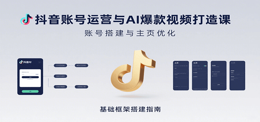 抖音账号运营与AI爆款视频打造课：含账号搭建、运营及多种AI特效视频制作方法-聚林创库