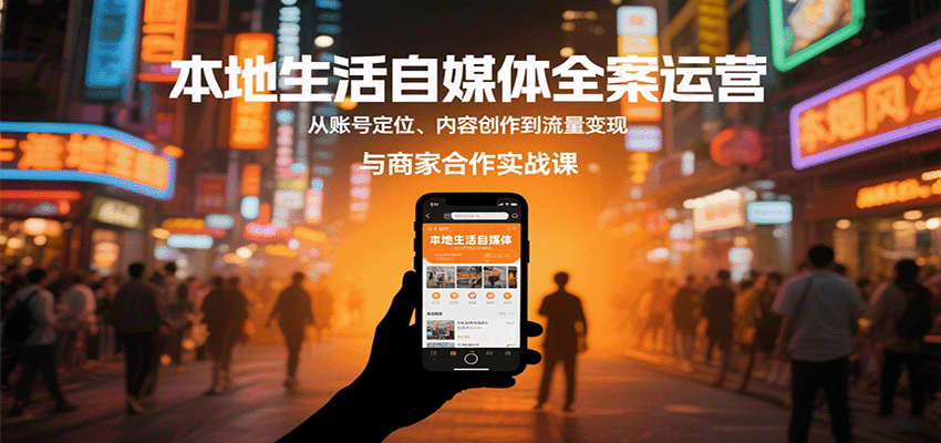 本地生活自媒体全案运营，从账号定位、内容创作到流量变现与商家合作实战课-聚林创库