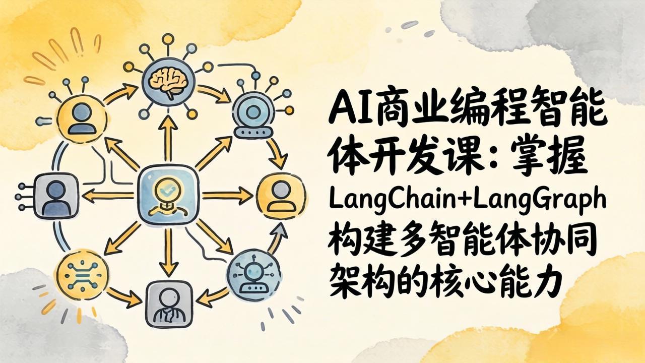 AI商业编程智能体开发课：掌握LangChain+LangGraph构建多智能体协同架构的核心能力-聚林创库