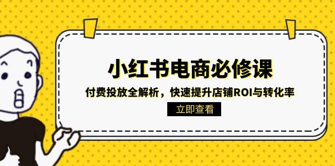 小红书电商必修课：付费投放全解析，快速提升店铺ROI与转化率-聚林创库