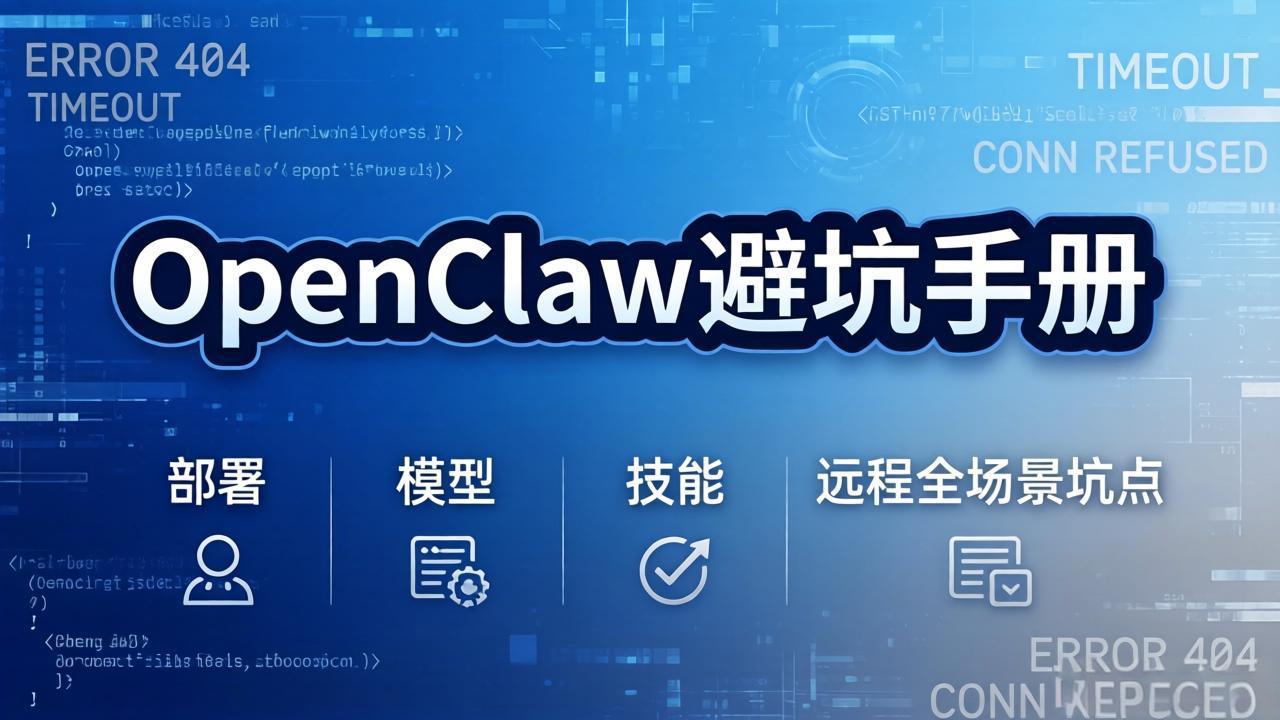 OpenClaw避坑手册:部署+模型+技能+远程全场景坑点,一次性给你说全,少走弯路-聚林创库