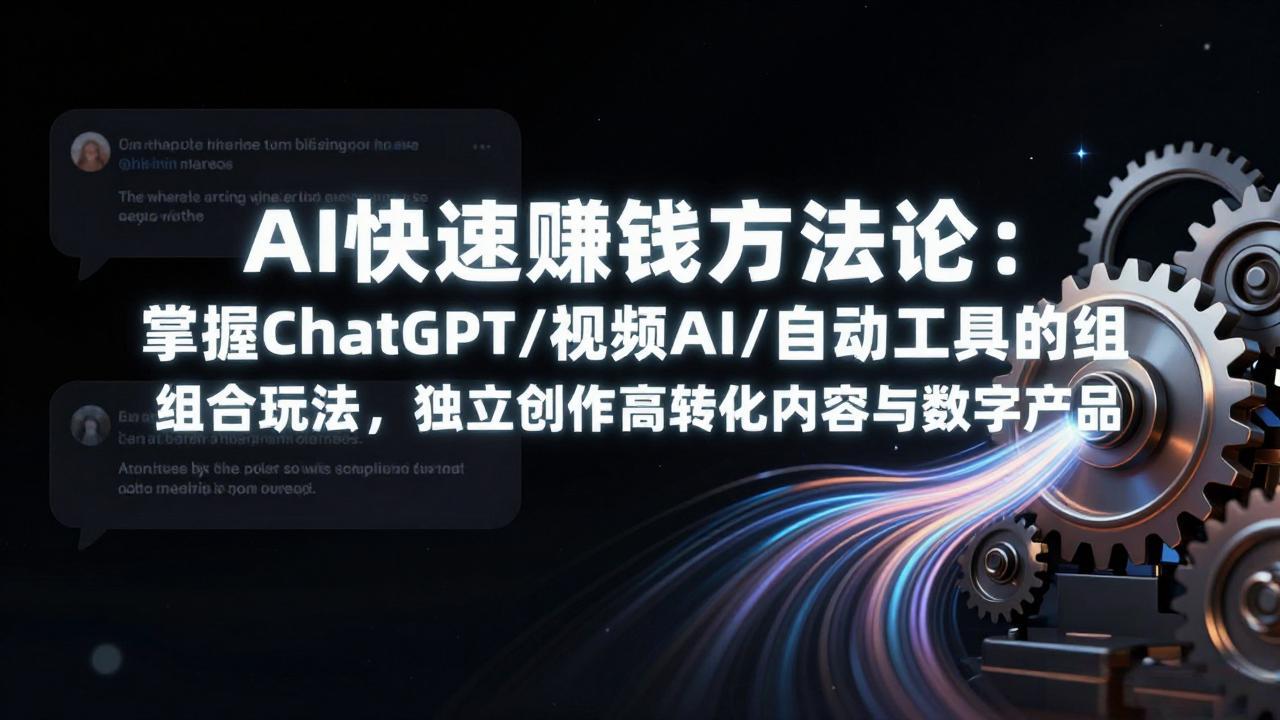 AI快速赚钱方法论：掌握ChatGPT/视频AI/自动化工具的组合玩法，独立创作高转化内容与数字产品-聚林创库