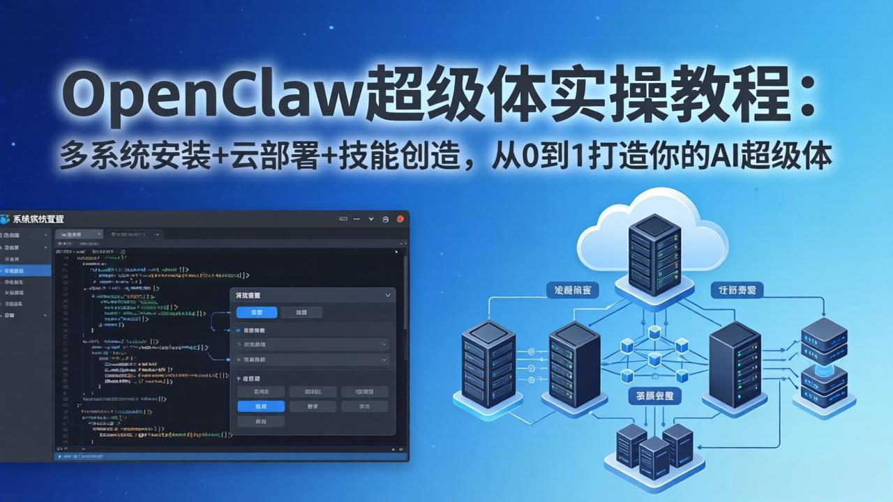 OpenClaw-小龙虾 超级体实操教程：多系统安装+云部署+技能创造，从0到1打造你的AI超级体-聚林创库