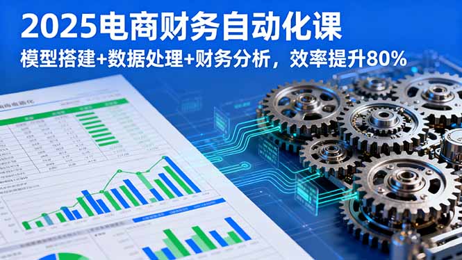 2025电商财务自动化课,模型搭建+数据处理+财务分析,效率提升80%-聚林创库