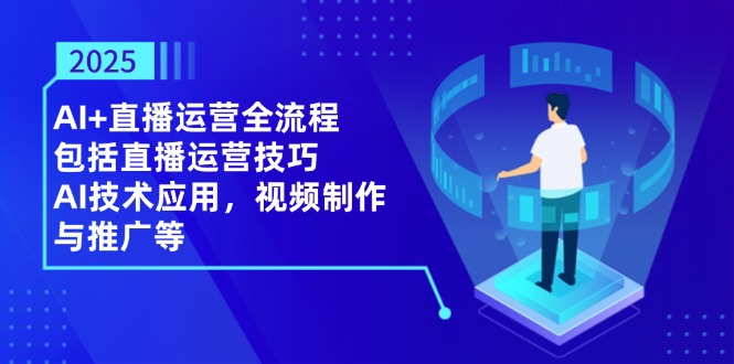 2025AI+直播运营全流程，包括直播运营技巧，AI技术应用，视频制作与推广等-聚林创库