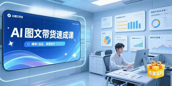 AI图文带货速成课,养号引流秘籍,爆款选品策略,美图制作全流程-聚林创库