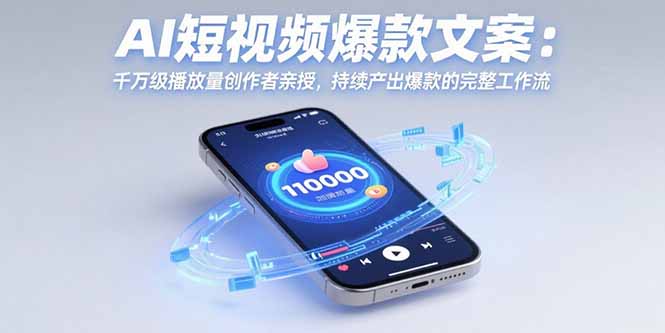 AI短视频爆款文案:千万级播放量创作者亲授,持续产出爆款的完整工作流-聚林创库