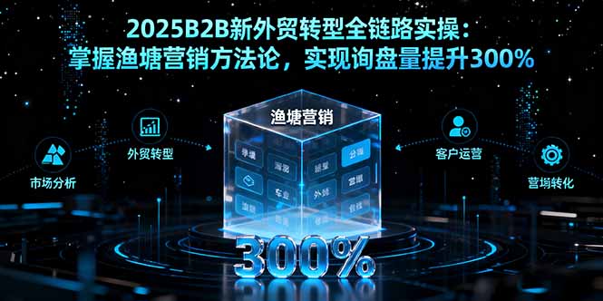 2025B2B新外贸转型全链路实操：掌握渔塘营销方法论，实现询盘量提升300%-聚林创库
