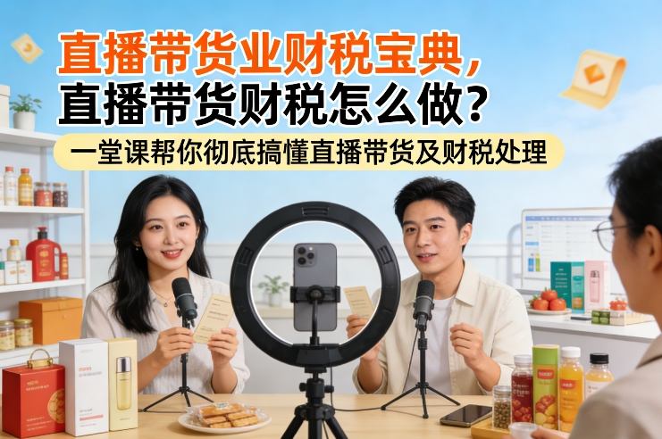 直播带货业财税宝典，直播带货财税怎么做？一堂课帮你彻底搞懂直播带货及财税处理-聚林创库