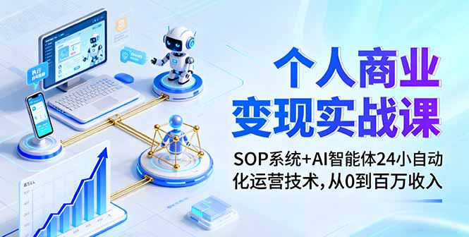个人商业变现实战课：SOP系统+AI智能体24小自动化运营技术，从0到百万收入-聚林创库