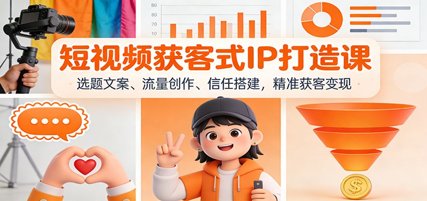 短视频获客式IP打造课：选题文案、流量创作、信任搭建，精准获客变现-聚林创库