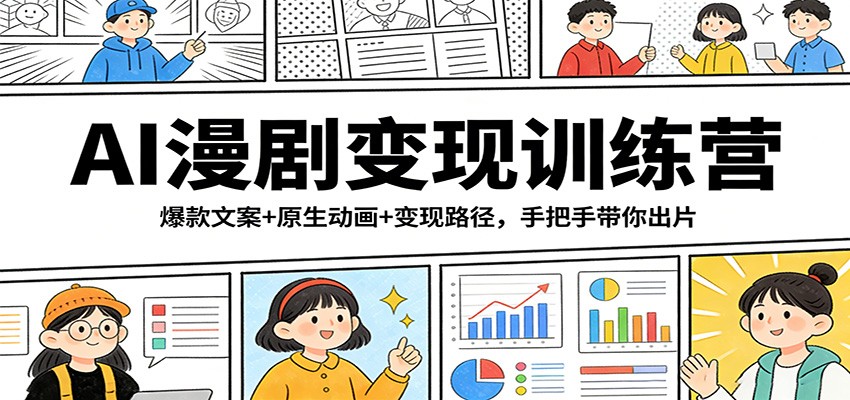 AI漫剧变现训练营：从技术到变现全程教学，快速产出电影级 AI 动画漫剧，实现内容创作与变现双丰收-聚林创库