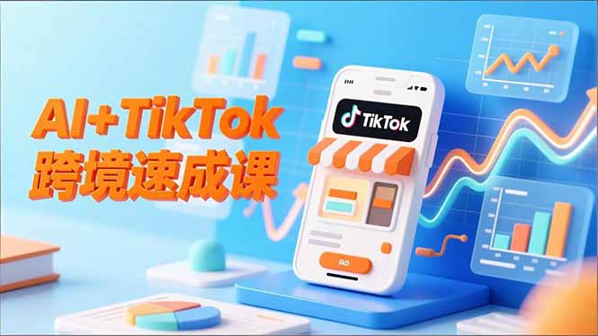 AI+TikTok跨境速成课，智能翻译、店铺定位、流程拆解，7天高效上线运营-聚林创库