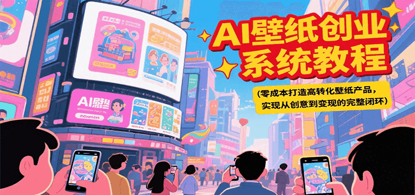 AI壁纸创业系统教程，零成本打造高转化壁纸产品，实现从创意到变现的完整闭环-聚林创库