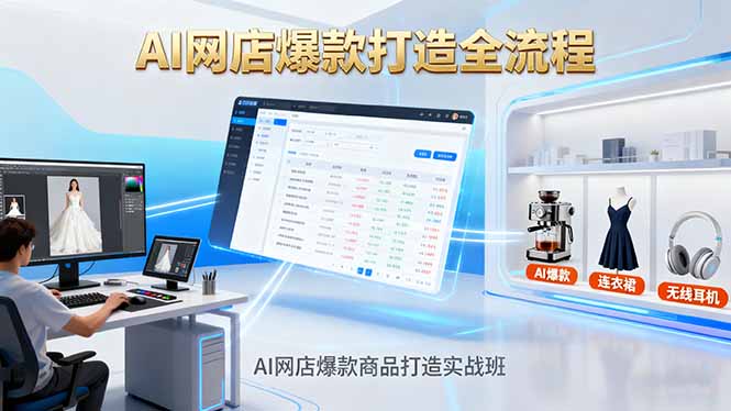 AI网店爆款商品打造实战班：AI技术实现商品图智能处理，快速搭建AI网店-聚林创库