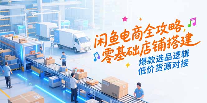 闲鱼电商全攻略，零基础店铺搭建，爆款选品逻辑，低价货源对接-聚林创库